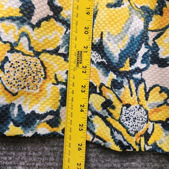 H&M Floral Print Flare Pleated Women's Midi Skirt Yellow Green Size 8 - Picture 14 of 14